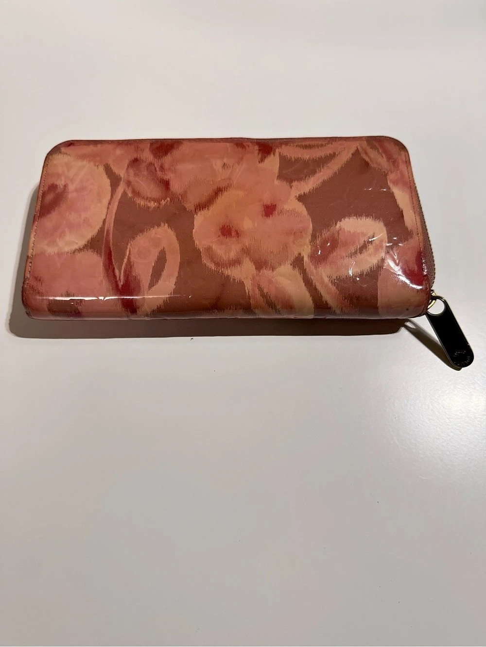 Louis Vuitton LV Vernis Ikat Zippy Wallet Pink & Brown